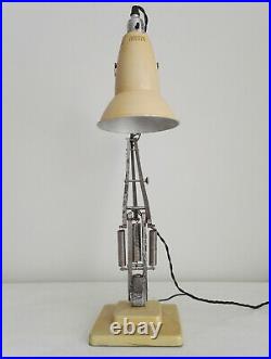 Rare Pats Pending 2 Step Anglepoise 1227. Perforated Shade. Early Fork. Yellow