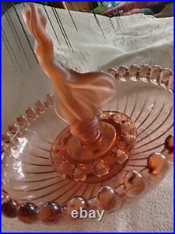 Rare Pink Dancing Lady Water Splash Pattern Float Bowl Art Deco 1920/1930's