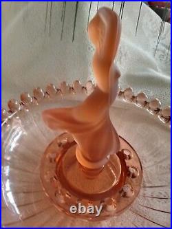 Rare Pink Dancing Lady Water Splash Pattern Float Bowl Art Deco 1920/1930's