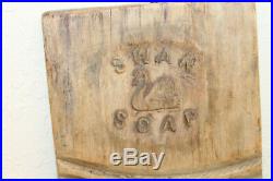 Rare Primitive SWAN SOAP Wood WASHBOARD Early Creekboard Antique Advertising
