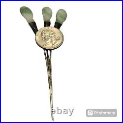 Rare Qing Dynasty Silver Hair Pin Over 100 Years Old Jade Hair pin