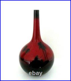 Rare Royal Doulton Flambe Stem Vase Desert Scenes Perfect