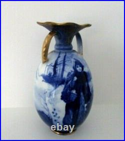 Rare Royal Doulton Seriesware Antique Vase Blue Children Perfect