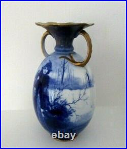 Rare Royal Doulton Seriesware Antique Vase Blue Children Perfect