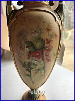 Rare Royal Worcester Vase Hand Painted Thistle Design Approx 12