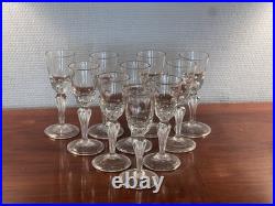 Rare Set Of 10 Superb Glasses Early 18th Century / Antique Glass