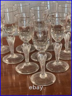Rare Set Of 10 Superb Glasses Early 18th Century / Antique Glass