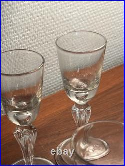 Rare Set Of 10 Superb Glasses Early 18th Century / Antique Glass
