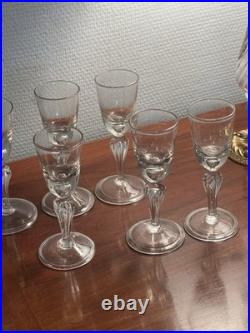 Rare Set Of 10 Superb Glasses Early 18th Century / Antique Glass