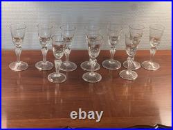 Rare Set Of 10 Superb Glasses Early 18th Century / Antique Glass