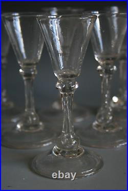 Rare Set Of Six Early 18th Century Georgian Liege Glasses Circa 1730 Rare Set Of Six Early 18th Century Georgian Liege Glasses Circa 1730