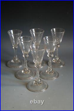 Rare Set Of Six Early 18th Century Georgian Liege Glasses Circa 1730 Rare Set Of Six Early 18th Century Georgian Liege Glasses Circa 1730