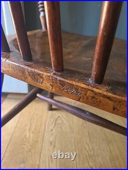 Rare Signed Early 19th Century Thames Valley Windsor Chair- Original Makers Mark