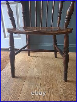 Rare Signed Early 19th Century Thames Valley Windsor Chair- Original Makers Mark