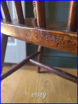 Rare Signed Early 19th Century Thames Valley Windsor Chair- Original Makers Mark