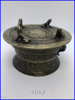 Rare Southeast Asian Rain Drum Hand Chased Decoration Early C19th Rw