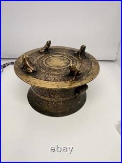 Rare Southeast Asian Rain Drum Hand Chased Decoration Early C19th Rw