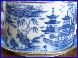 Rare Spode Porcelain Willow Teapot & Stand Georgian Antique Early 19th Century