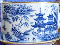 Rare Spode Porcelain Willow Teapot & Stand Georgian Antique Early 19th Century