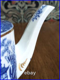 Rare Spode Porcelain Willow Teapot & Stand Georgian Antique Early 19th Century