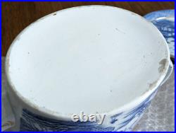 Rare Spode Porcelain Willow Teapot & Stand Georgian Antique Early 19th Century