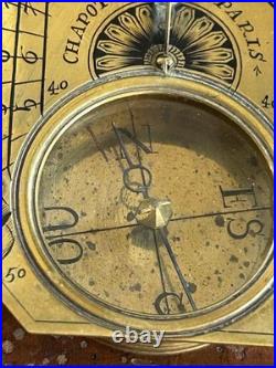 Rare Sundial Portable c1680 by Chapotot Paris Early Butterfield Type Compass