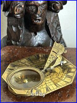 Rare Sundial Portable c1680 by Chapotot Paris Early Butterfield Type Compass