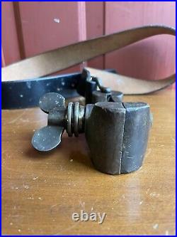 Rare Unique Eclectic Antique Early Harness Maker Leather Belt Vise Tool