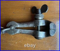 Rare Unique Eclectic Antique Early Harness Maker Leather Belt Vise Tool