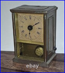 Rare Unusual Antique Early Yale Carriage Clock Working Pendulette Circa 1880