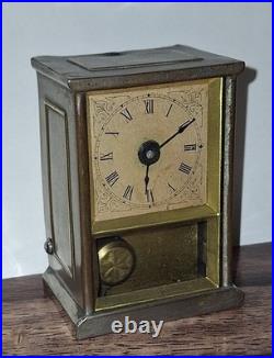 Rare Unusual Antique Early Yale Carriage Clock Working Pendulette Circa 1880