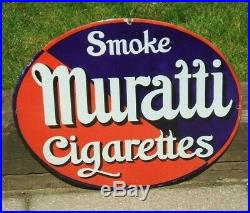 Rare Unusual Early Stunning Antique Enamel Sign MURATTI by Bruton/Palmer's Green