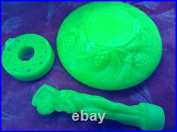 Rare Uranium Green Jade Jobling Grape Lady Fir Cone Float Bowl Depression 1930's