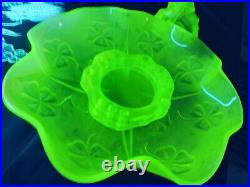 Rare Uranium Green Peter Pan Float Bowl August Walther Sohne Germany Depression