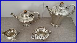 Rare Very Early Georg Jensen #3 Sterling Hand Wrought 4 Piece Tea & Coffee Set