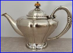 Rare Very Early Georg Jensen #3 Sterling Hand Wrought 4 Piece Tea & Coffee Set