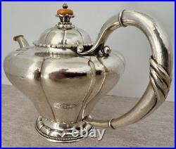 Rare Very Early Georg Jensen #3 Sterling Hand Wrought 4 Piece Tea & Coffee Set