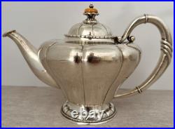 Rare Very Early Georg Jensen #3 Sterling Hand Wrought 4 Piece Tea & Coffee Set