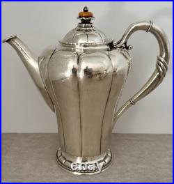 Rare Very Early Georg Jensen #3 Sterling Hand Wrought 4 Piece Tea & Coffee Set