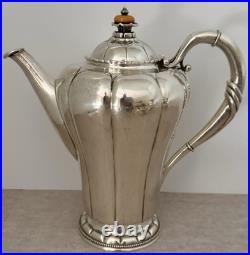 Rare Very Early Georg Jensen #3 Sterling Hand Wrought 4 Piece Tea & Coffee Set