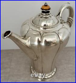 Rare Very Early Georg Jensen #3 Sterling Hand Wrought 4 Piece Tea & Coffee Set
