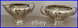 Rare Very Early Georg Jensen #3 Sterling Hand Wrought 4 Piece Tea & Coffee Set