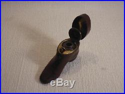 Rare Victorian Novelty Travel Inkwell'lady's Leather Shoe' Early 19th Century