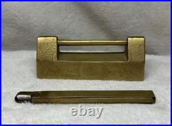 Rare Vintage Antique early 19th century forged brass door lock mechanism 1800's