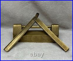 Rare Vintage Antique early 19th century forged brass door lock mechanism 1800's