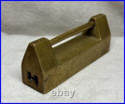 Rare Vintage Antique early 19th century forged brass door lock mechanism 1800's