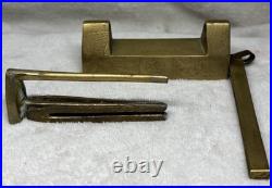 Rare Vintage Antique early 19th century forged brass door lock mechanism 1800's