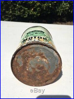 Rare Vintage Early Tin Litho 1QT Phillips 66 Trop Artic Motor Oil Can Antique