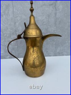 Rare Vintage Islamic Arabic Brass Dallah Coffee Tea Pot Early Piece