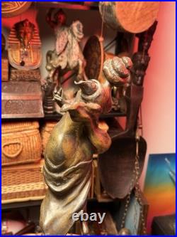 Rare Vintage Metal Art Nouveau Lady Dancer Statue Mélodie Figure Sculpture